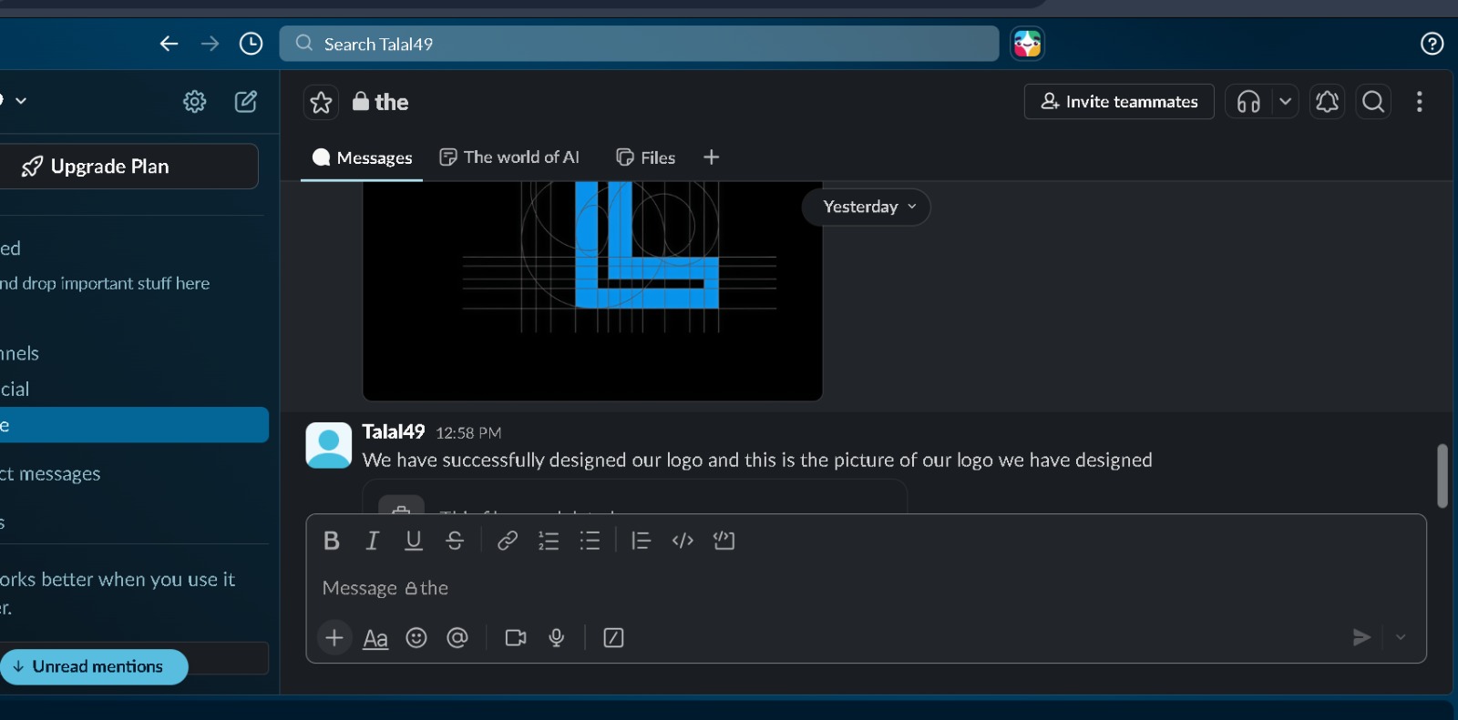 Slack - Raw content entry